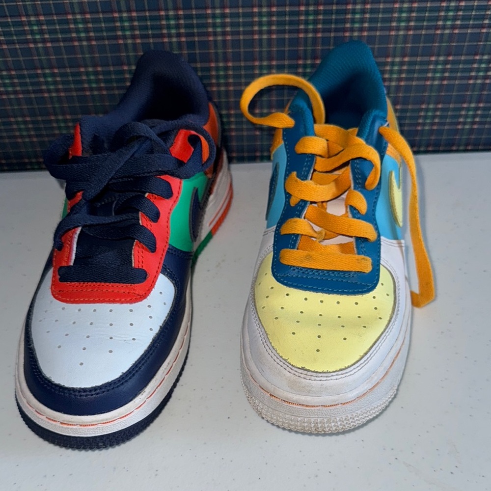 Nike Blue and Red Sneakers Air Force 1 Style
